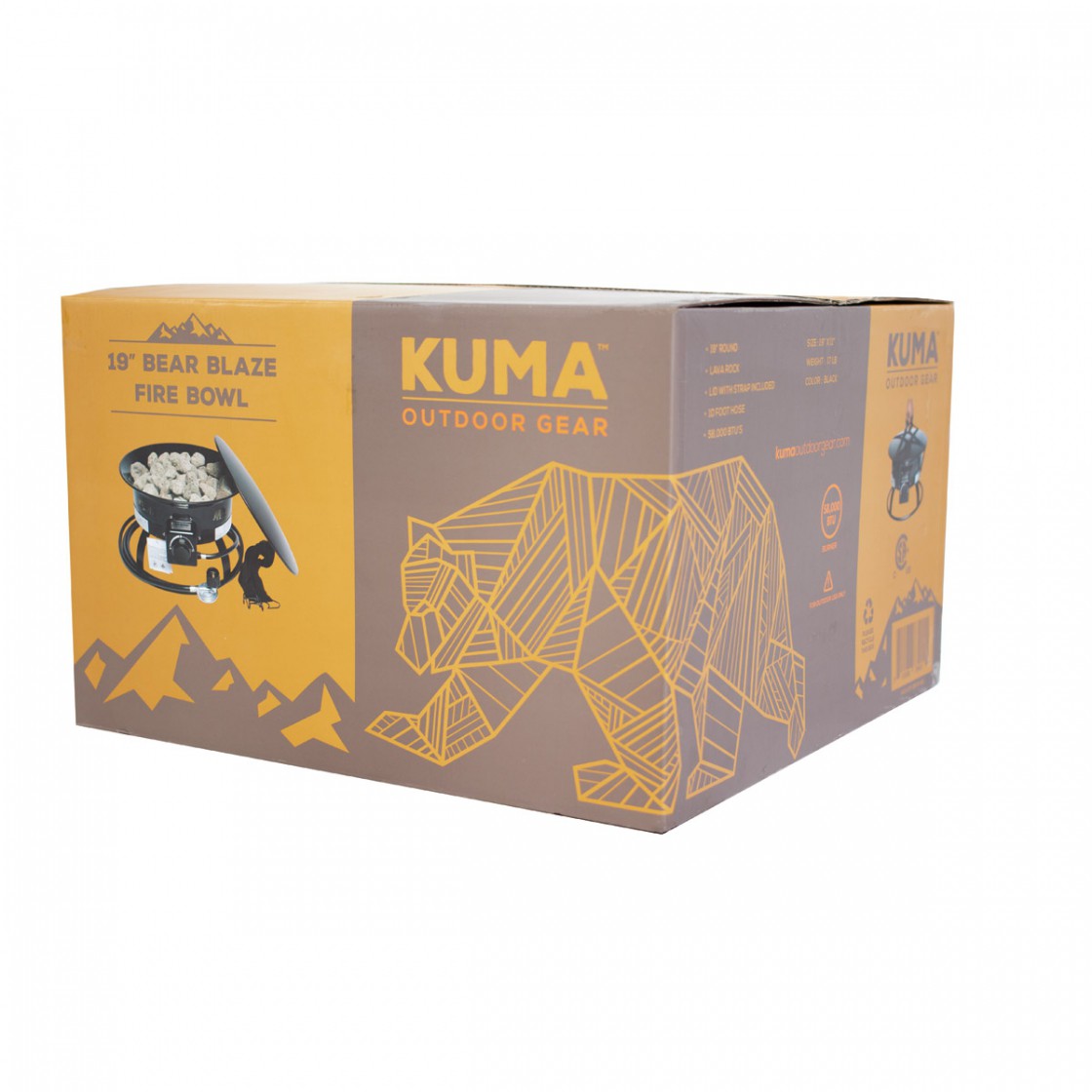 Kuma 19" Bear Blaze Bowl Propane Fire Bowl-4