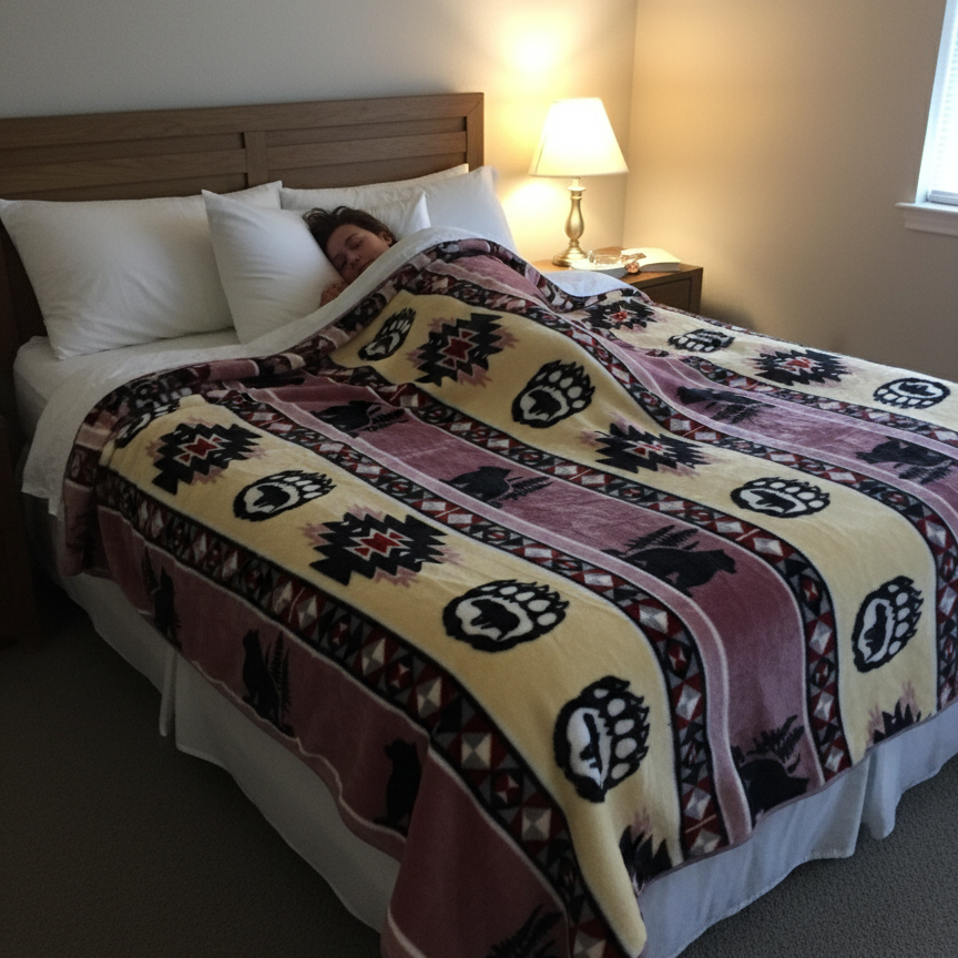 LUXURY PLUSH ULTRA SOFT BLANKET (Navajo Bear Paw)-2