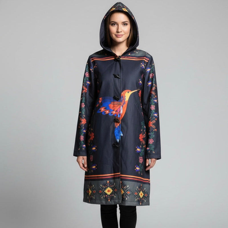 Midnight Hummingbird Long Coat-1