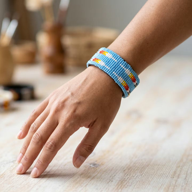 Beaded Cuff Bracelet(Blue)-1