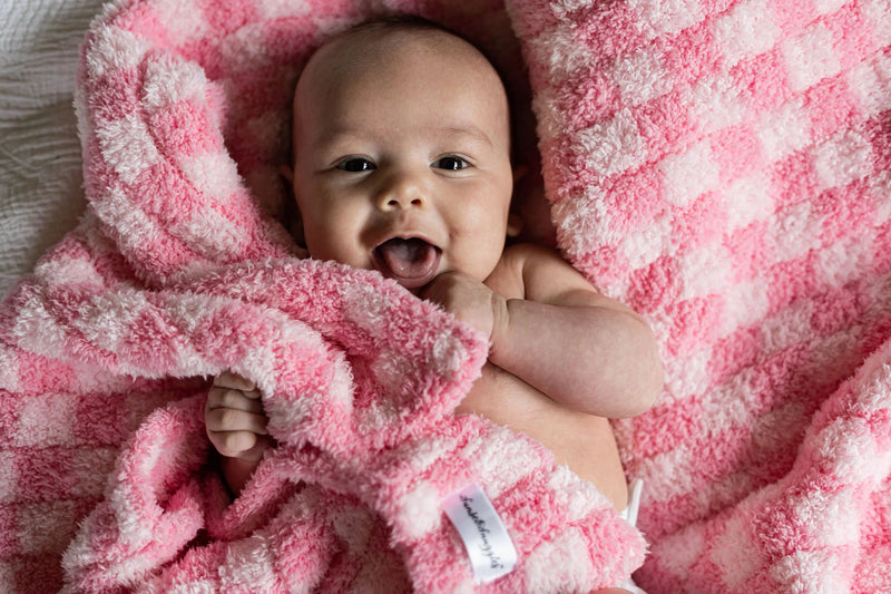 Cotton Candy Check Print Toddler Blanket-1