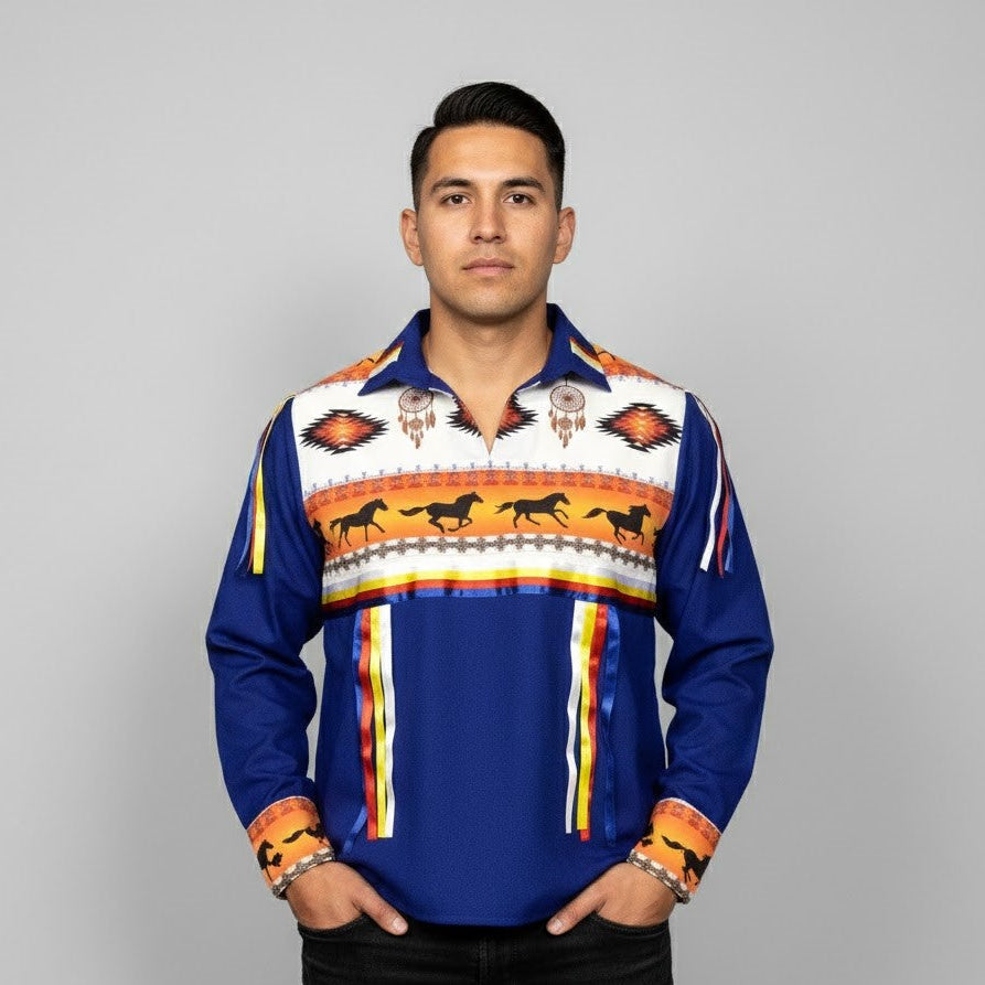 Ribbon Shirt with Horses-4