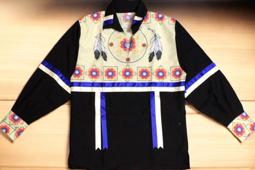 Ribbon Shirt with feathers-2