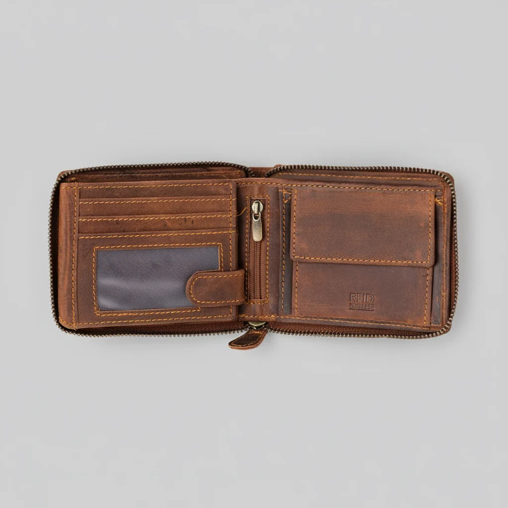 Greenwood Men's RFID Zip Around Wallet-3