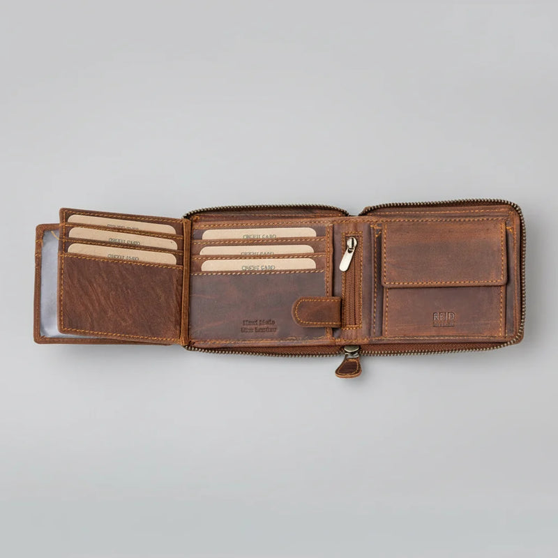 Greenwood Men's RFID Zip Around Wallet-6