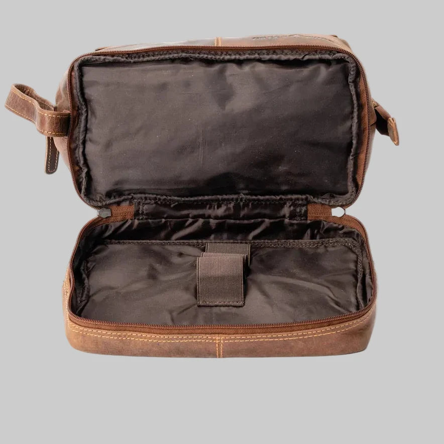 Greenwood Leather Travel Toiletry Bag-3