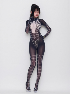 Symbiote Spider Girl Sheer 10D Nylon Full Bodysuit Body Stocking Lingerie-6