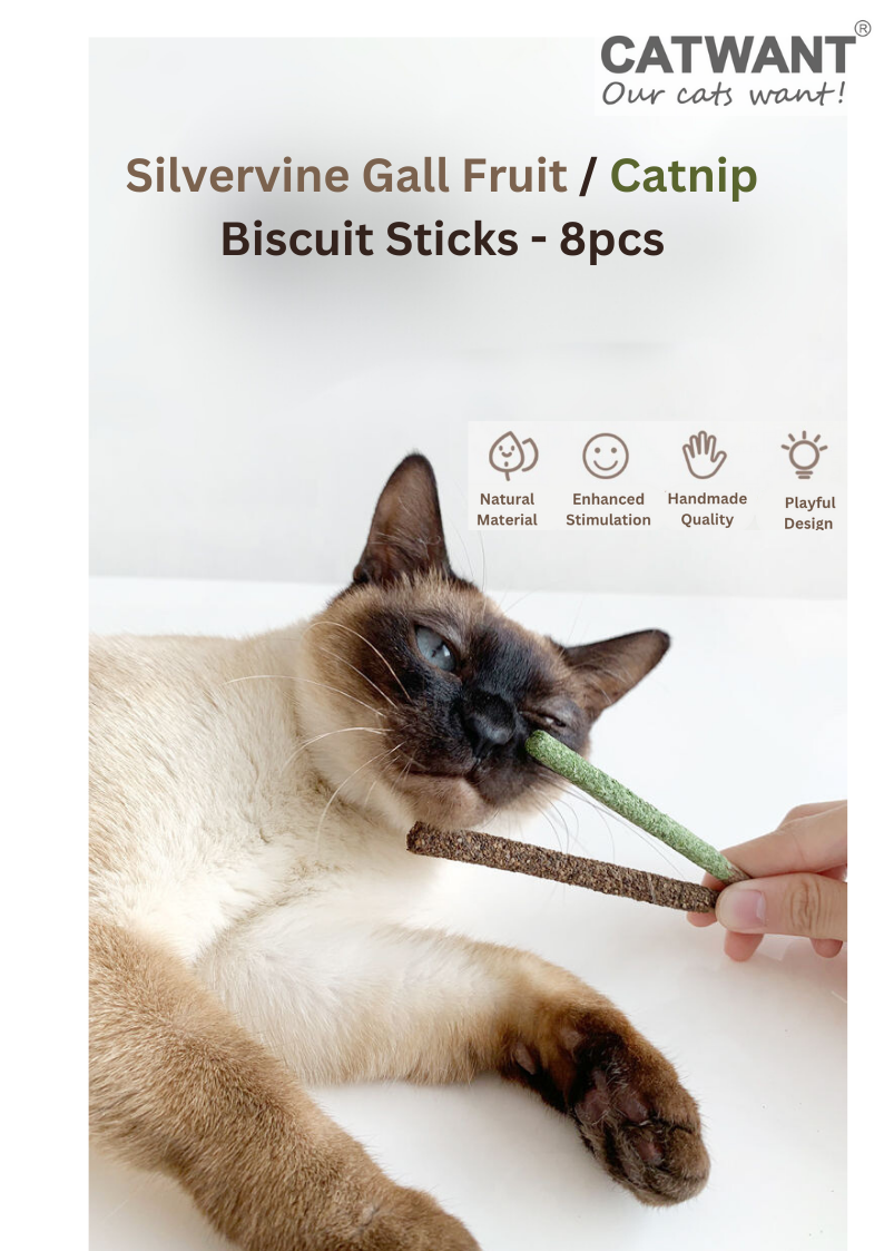 Silvervine Gall Fruit / Catnip Biscuit Sticks - 8pcs-1