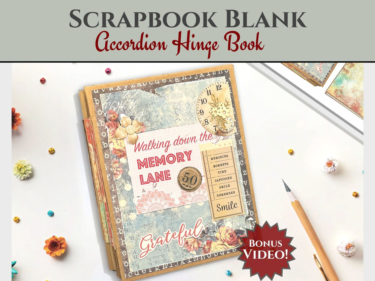 CrafTreat Scrapbook Blanks - Libro de acordeón con bisagras para manualidades - Papel Kraft
