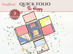 Craftreat Scrapbook Blank Quick Folio - Be Happy - Black, Kraft and White-1
