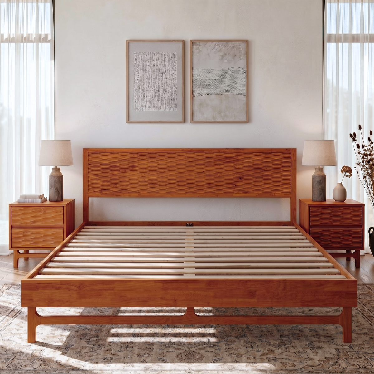 Elara Solid Wood Bed Frame-13