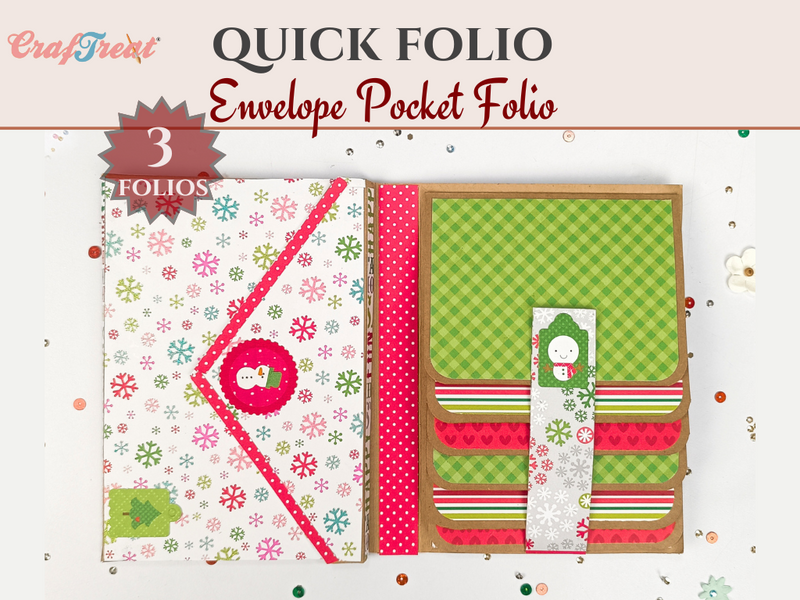 Craftreat Scrapbook, Folio vierge rapide – Folio porte-enveloppe – Noir, Kraft et Blanc-1