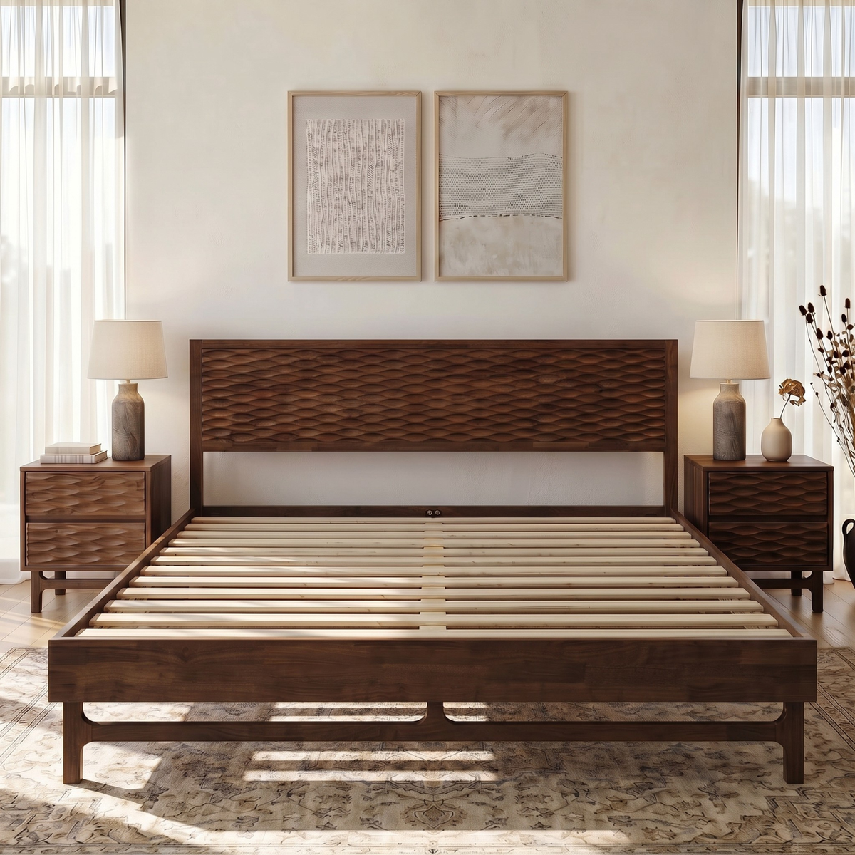 Elara Solid Wood Bed Frame-2