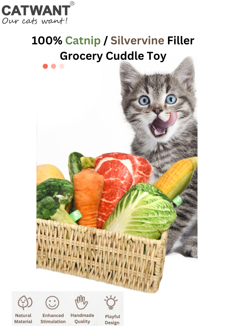 100% Silvervine/Catnip Filled Grocery Cuddle Toy-1