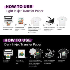 TeckWrap Inkjet Printable Heat Transfer Paper (15 PCS/Set) - Dark Fabrics-4