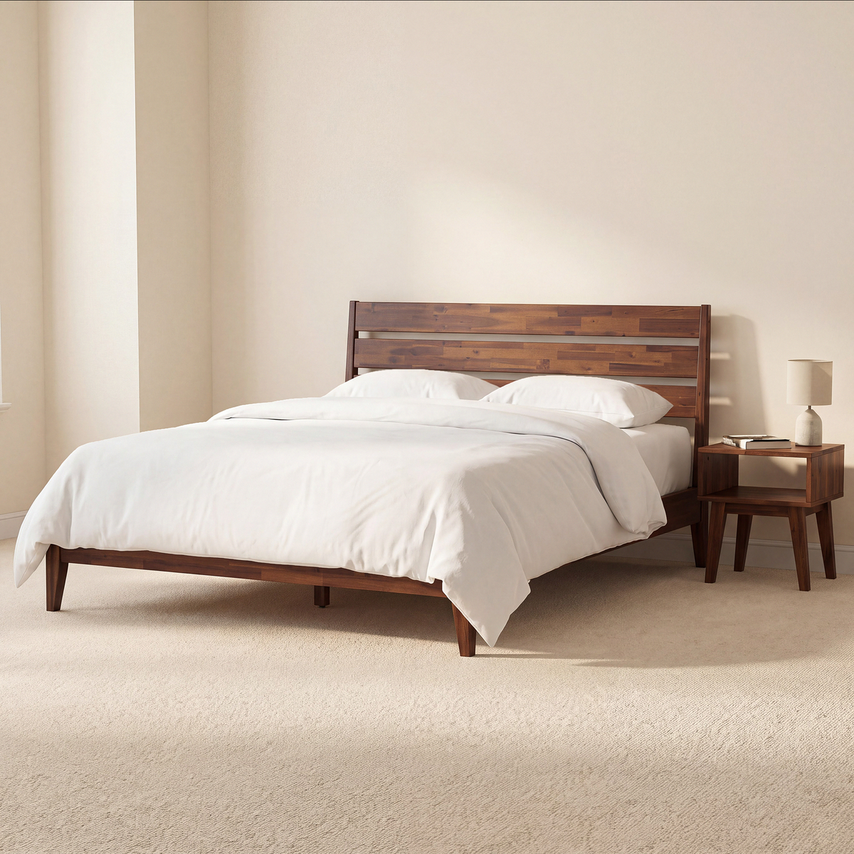 [Buy 1 Get 1] Emery Solid Wood Bed Frame & Nightstand-12