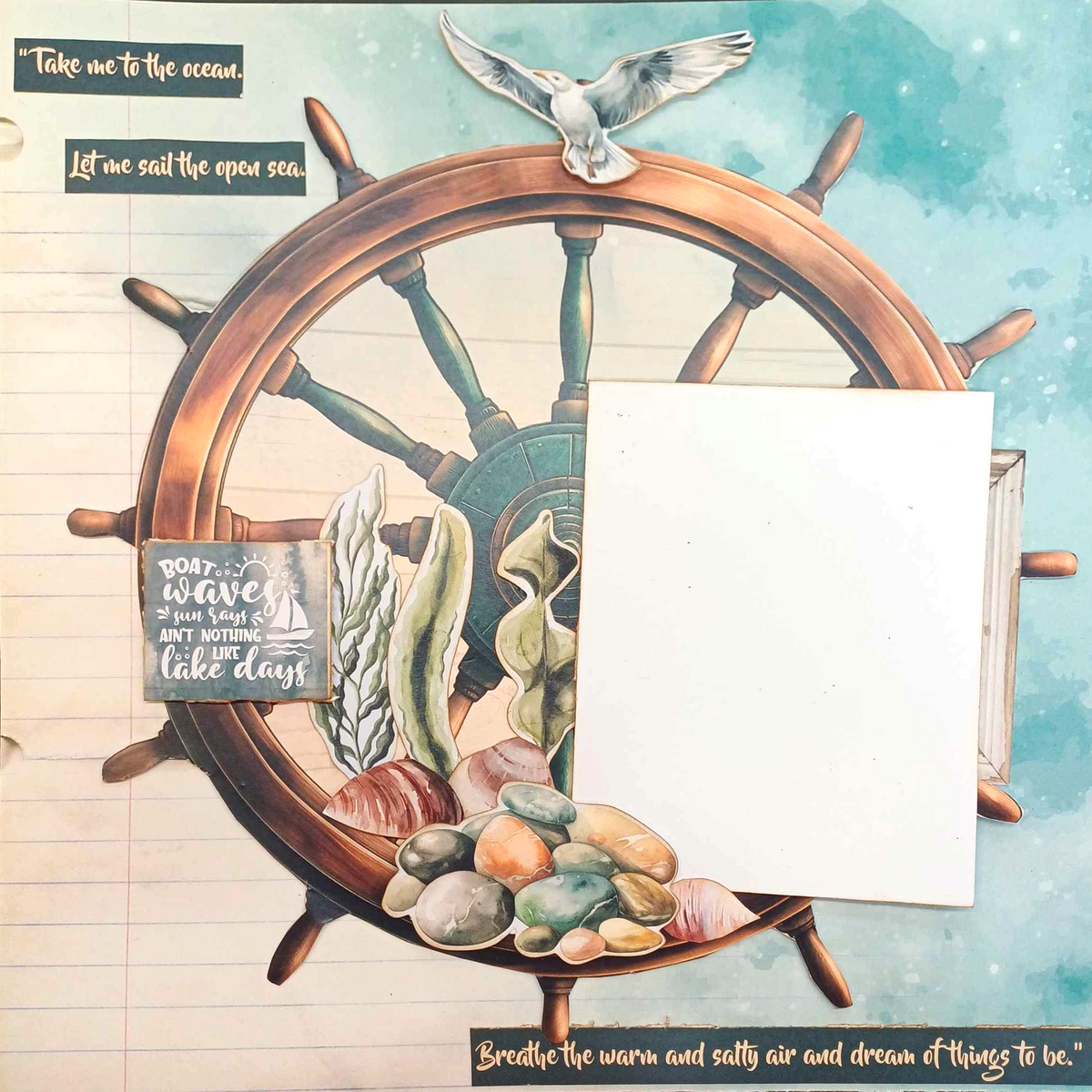 Colección de álbumes de recortes Maritime Tides de 12x12 de 3Quarter Designs-7