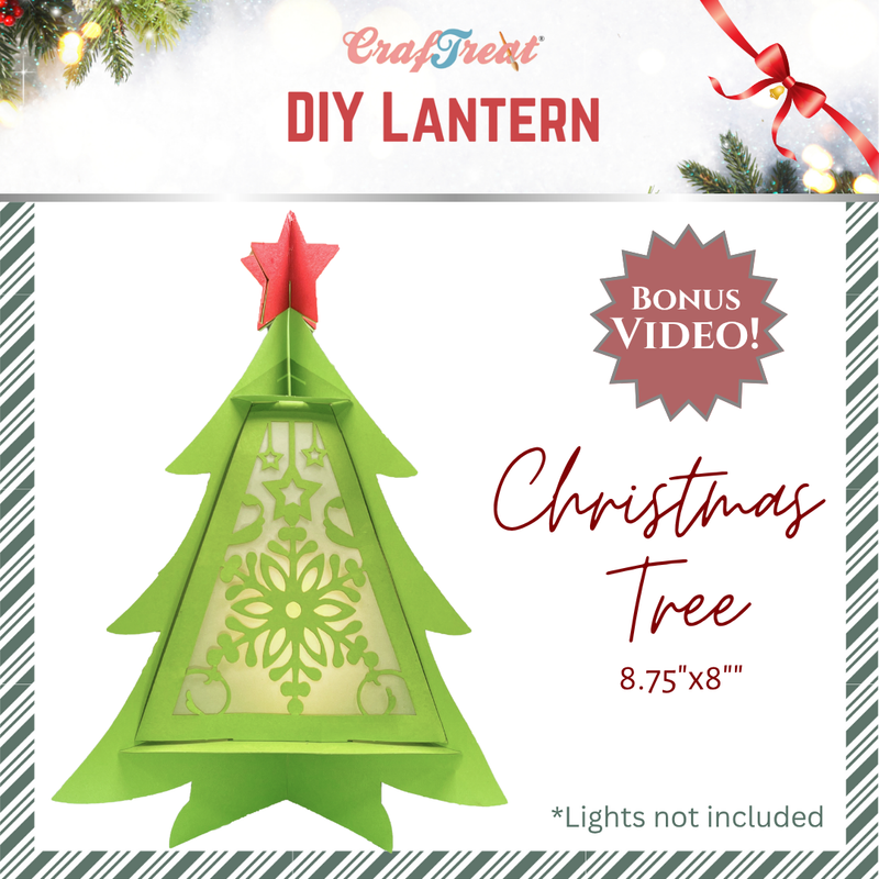 CrafTreat Lanternes en papier à faire soi-même - Sapin de Noël-9