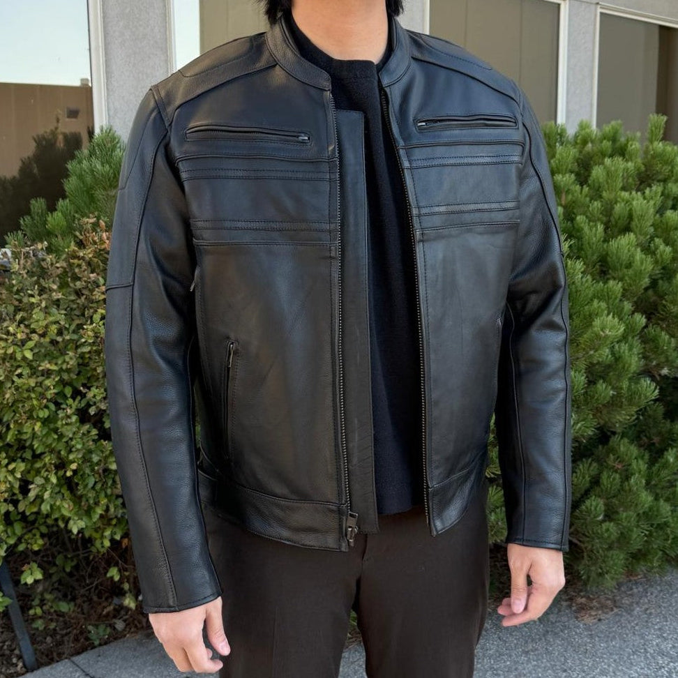 Open Road Men's Leather Armored Riding Jacket | Motorcycle Jacket-11