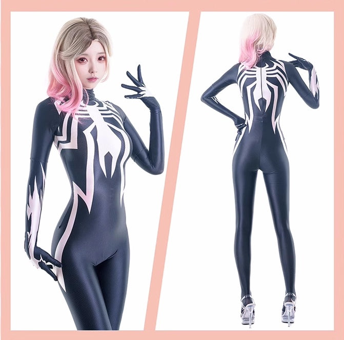 【DISCONTINUED】Symbiote Spider Cosplay Bodysuit | Spandex Black Spider Costume-7