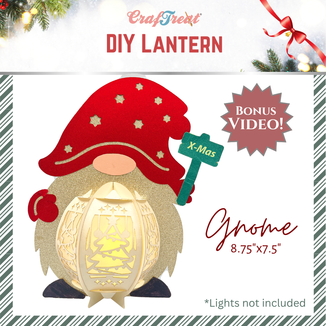 CrafTreat Lanternes en papier à monter soi-même - Gnome-9