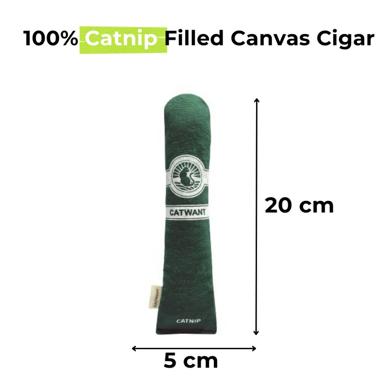 100% Catnip/Silvervine Filled Canvas Cigar-4