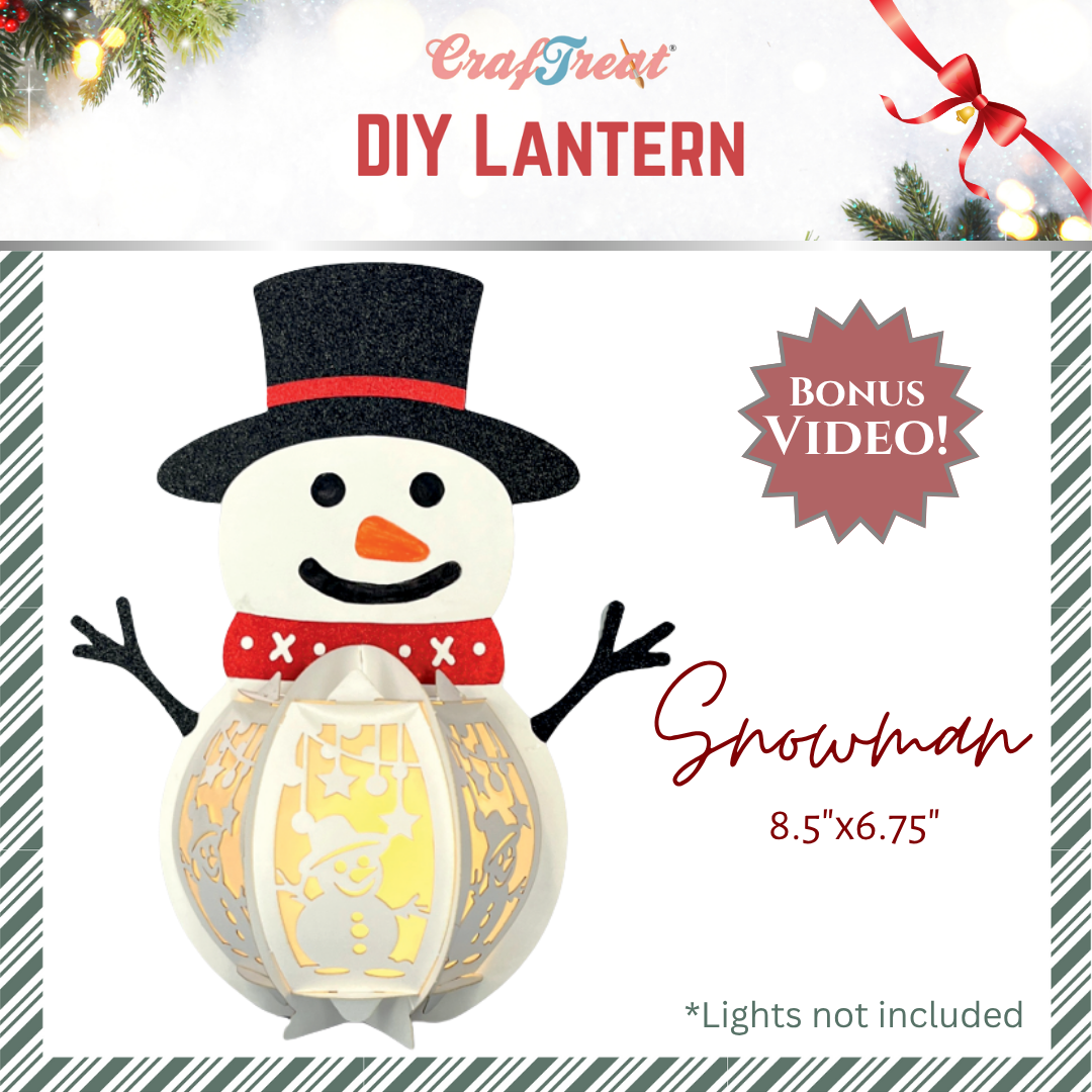 CrafTreat Lanternes en papier à monter soi-même - Bonhomme de neige-9