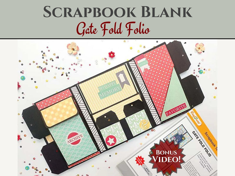 CrafTreat Scrapbook Blanks - Gate Fold Folio - Black Color-1