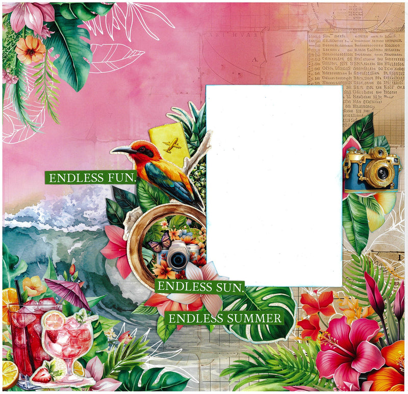 3Quarter Designs Tropic Excursion 12x12 Design Paper & Diecuts Set-7