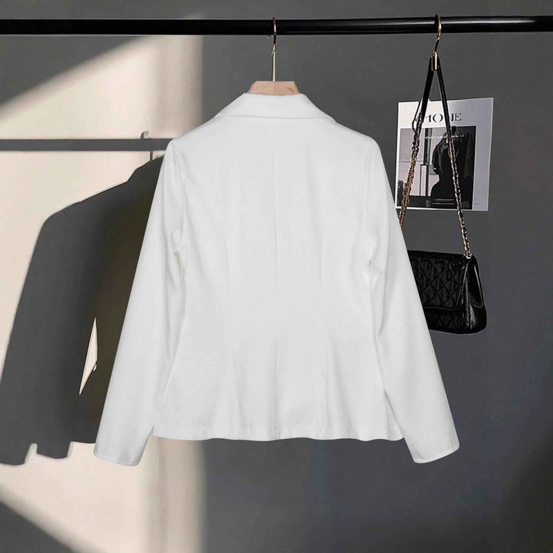 Women's High-End Double-Breasted Cropped Blazer-2
