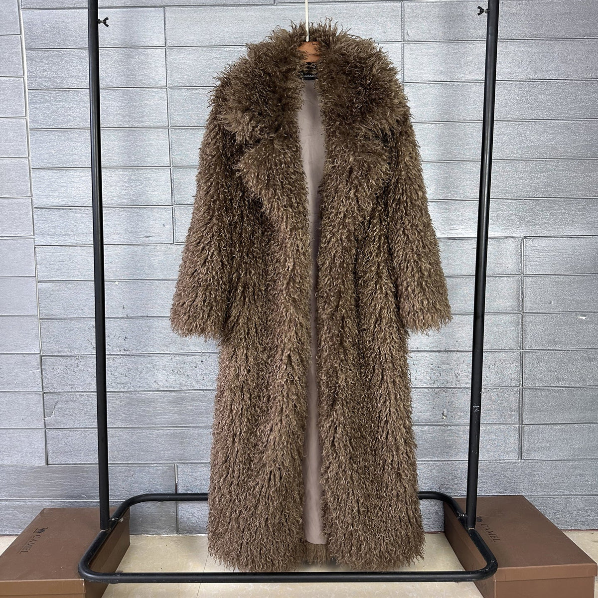 Women's Elongated Faux Fur Coat with Tailored Lapel-5