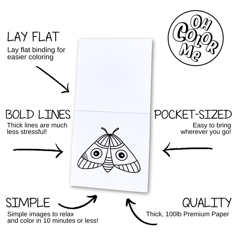 Oh Color Me - Mini Coloring Book Pattern Escape, 4"x4", Small Gifts - Canadian Brand - Ages 3+-5