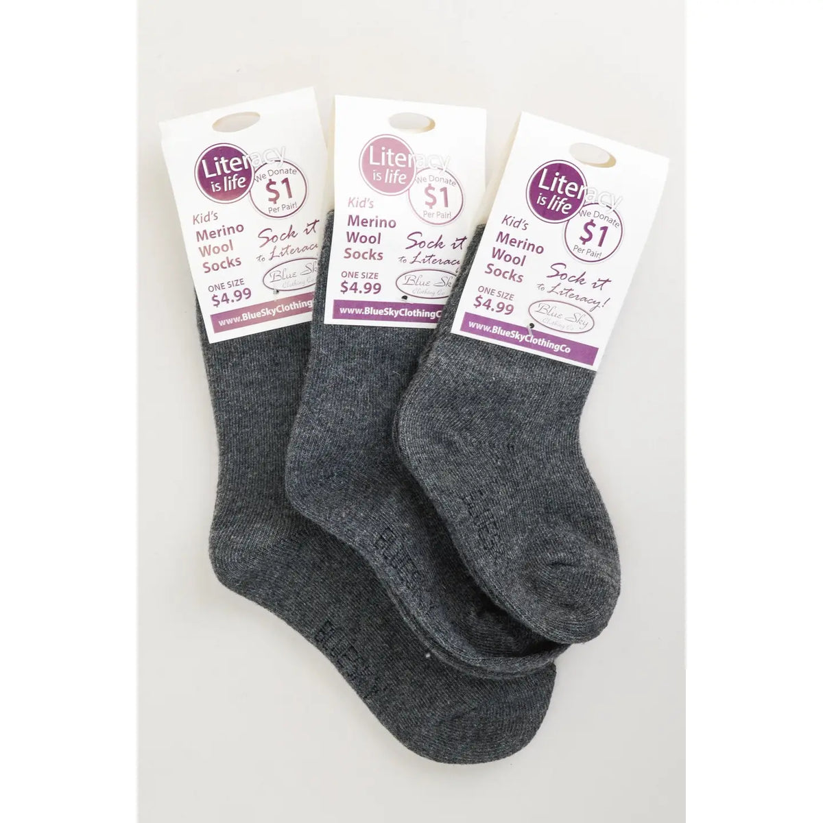 Little Ones' Merino Wool Socks | Charcoal-1