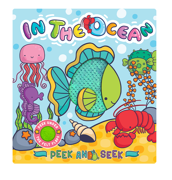 Little Hippo Books - Peek and Seek - In the Ocean - With Lift-the-Flap Felt Pieces - Ages 0–6-1