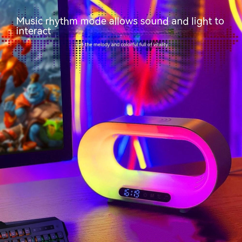 Multi-function 3 In 1 LED Night Light APP Control RGB Atmosphere Desk Lamp Smart Multifunctional Wireless Charger Alarm Clock-9