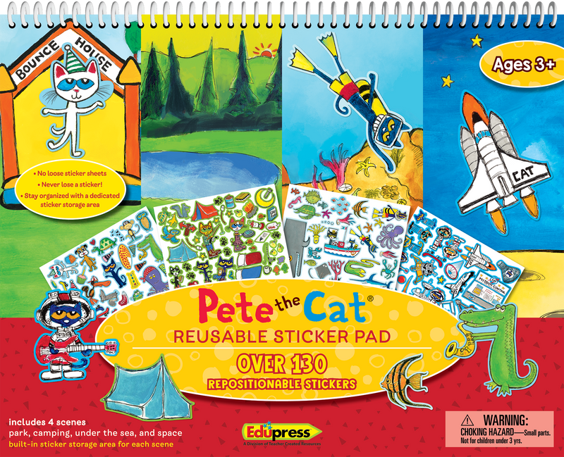 Teacher Created Resources - Pete the Cat® Reusable Large Sticker Pad - Ages 3+-1
