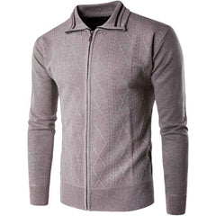Men's Thickened Cotton Cardigan Zipper Lapel Sweater-3