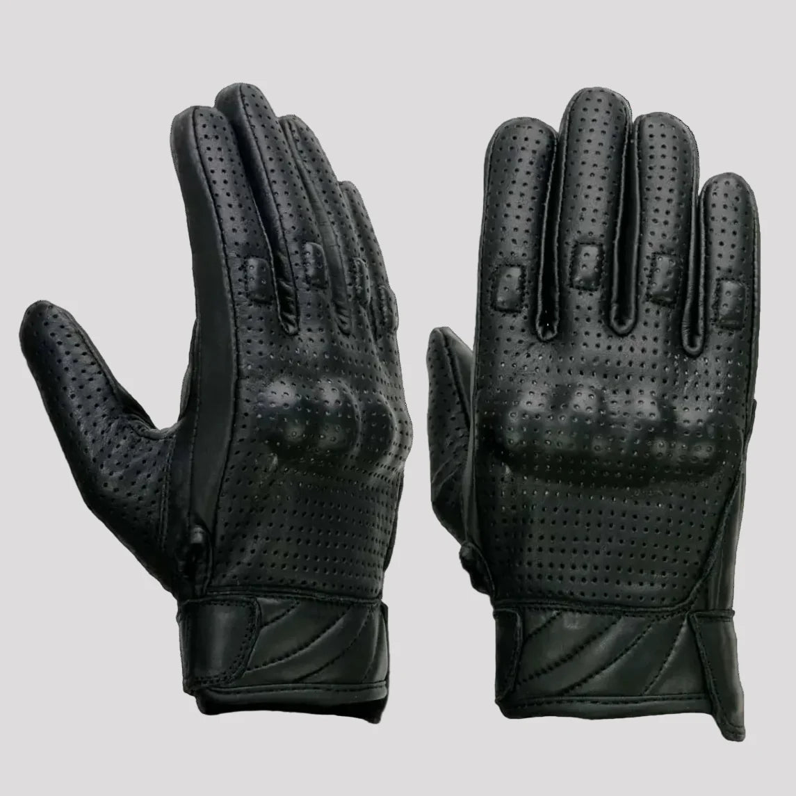 Open Road Men's Perforated Armored Leather Motorcycle Gloves-3