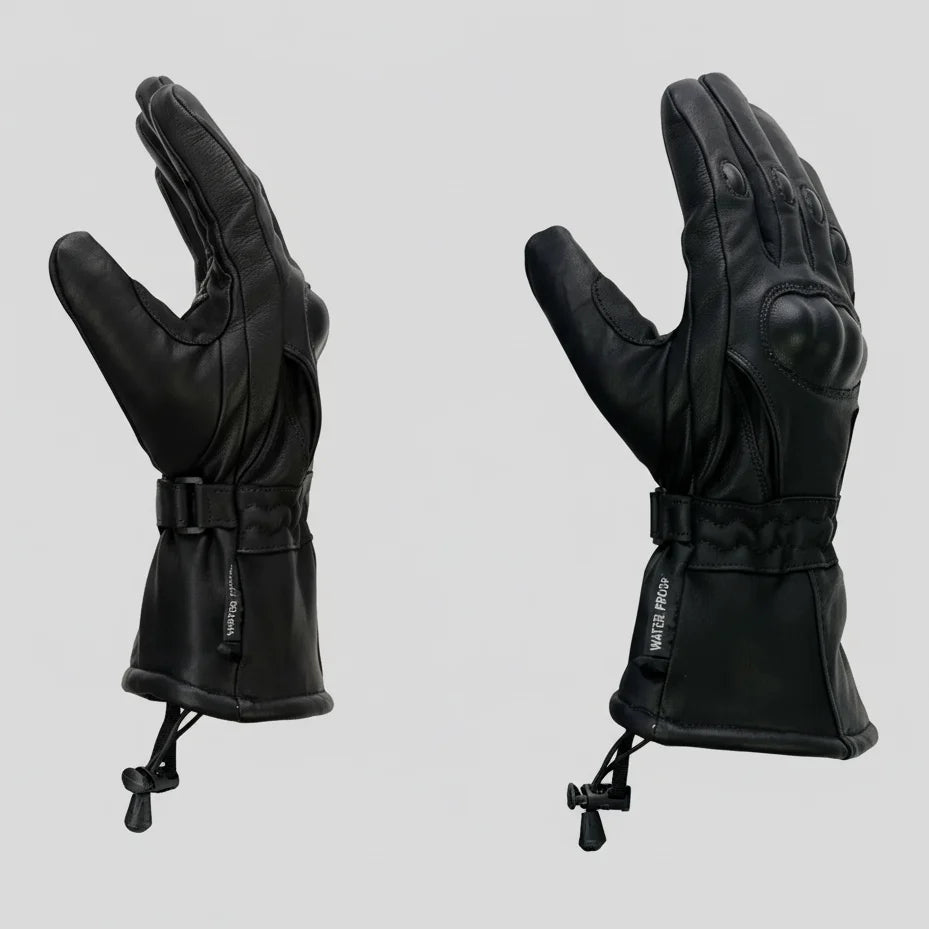 Open Road Men's Armored Gauntlet Leather Motorcycle Gloves-2