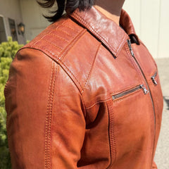 BOL Men’s Zip Pocket Leather Jacket. Sheep Leather Jacket with Fold-Down Collar-6