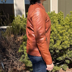 BOL Men’s Zip Pocket Leather Jacket. Sheep Leather Jacket with Fold-Down Collar-4