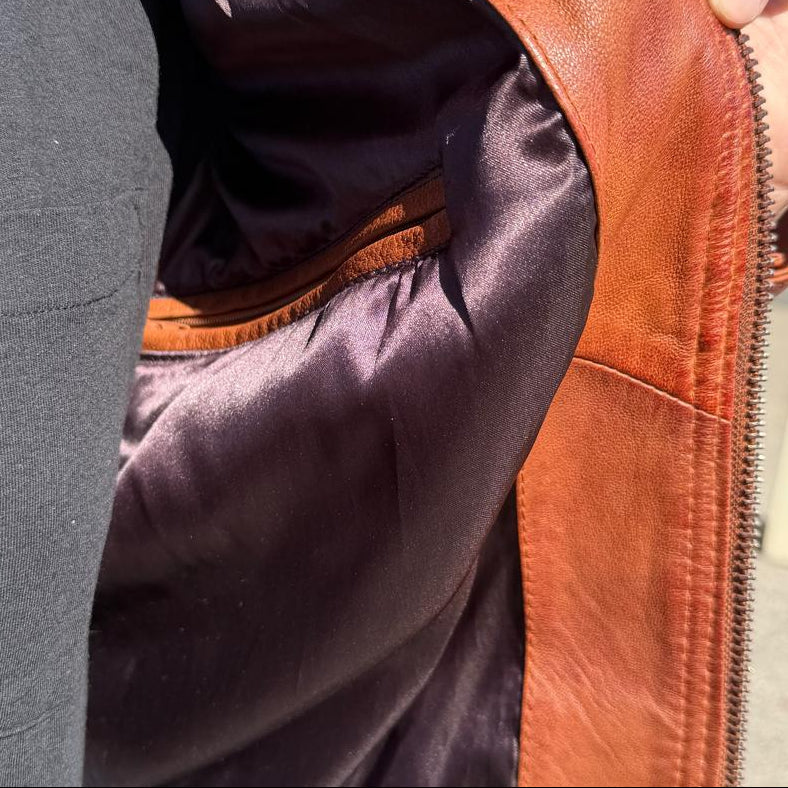 BOL Men’s Zip Pocket Leather Jacket. Sheep Leather Jacket with Fold-Down Collar-10