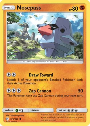 Nosepass 106/236 - SM  Cosmic Eclipse Reverse Holofoil-1
