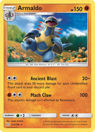 Armaldo 112/236 - SM  Cosmic Eclipse Reverse Holofoil