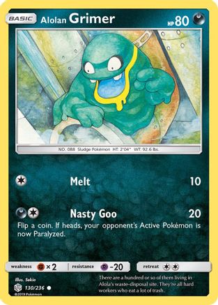 Alolan Grimer 130/236 - SM  Cosmic Eclipse Reverse Holofoil