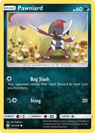 Pawniard 134/236 - SM  Cosmic Eclipse Reverse Holofoil-1