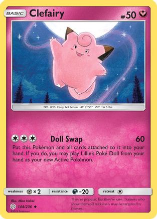 Clefairy 144/236 - SM  Cosmic Eclipse Reverse Holofoil-1