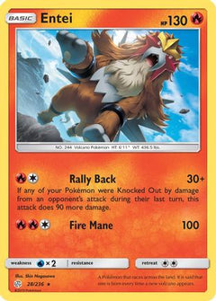 Entei 28/236 - SM  Cosmic Eclipse Reverse Holofoil-1