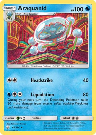 Araquanid 65/236 - SM  Cosmic Eclipse Reverse Holofoil-1
