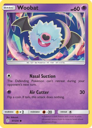 Woobat 87/236 - SM  Cosmic Eclipse Reverse Holofoil-1